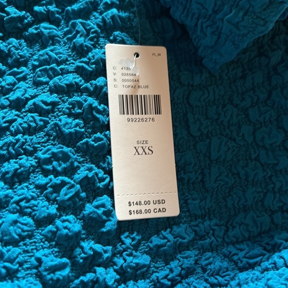 By Anthropologie Textured Mini Shift Dress in Teal Blue. NWT! - Picture 8 of 8